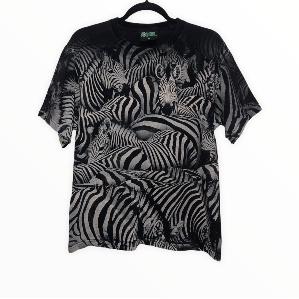Rare Vintage 1990s Radical Nature Zebra T-Shirt